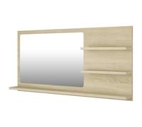 Eleganz Miroir de salle de bain, chêne Sonoma, 90 x 10,5 x 45 cm, en bois et acrylique, ensemble de meubles de salle de bain modernes pour une ambiance élégante, durable et facile d'entretien