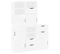 Eleganz ODDA Lot de 5 armoires d'appoint, blanches, en pin massif, 40 x 24 x 79 cm, élégants et peu encombrants pour les petits espaces