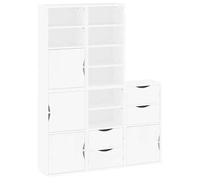 Eleganz ODDA Lot de 5 armoires d'appoint, blanches, en pin massif, 40 x 24 x 79 cm, rangement élégant et peu encombrant pour les petits espaces