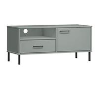 Eleganz Oslo - Meuble TV en pin massif avec pieds en métal - Haut-parleur moderne pour le salon, durable et élégant