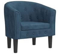 Eleganz Ottoman Fauteuil club en velours bleu foncé - Tabouret de luxe pour salon et chambre à coucher, confortable et élégant, peu encombrant pour les petits espaces