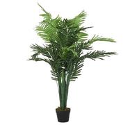 Eleganz Palmier artificiel avec 28 feuilles, 120 cm, vert, PE avec troncs en fer, plante artificielle réaliste pour salon, bureau ou balcon, facile d'entretien et durable