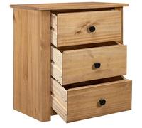 Eleganz Panama Table de chevet, en pin pin, 46 x 40 x 57 cm, commode à 2 tiroirs, solution de rangement pour petits espaces, durable et naturelle