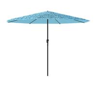 Eleganz Parasol avec mât en acier bleu - 324 x 324 x 247 cm - Grand parasol de marché en 100 % polyester et acier revêtu par pulvérisation - Parfait pour le jardin, la terrasse ou la plage - Robuste