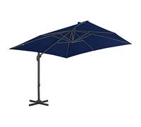 Eleganz Parasol déporté avec mât en aluminium, 3 x 3 cm, bleu azur - Tissu revêtu de PA et aluminium revêtu par pulvérisation pour une protection solaire durable dans le jardin ou sur la terrasse