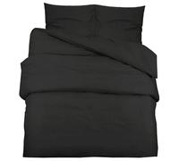 Eleganz Parure de lit, noire, 135 x 200 cm, en microfibre légère, pour personnes allergiques, respirante et facile d'entretien, parfaite pour les célibataires ou les couples