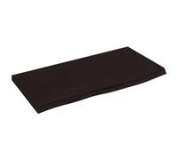 Eleganz Plateau de lavabo en bois de chêne massif, marron foncé, 60 x 30 x 2 cm, plateau de table de salle de bain, durable et facile d'entretien