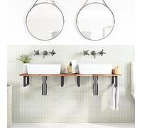 Eleganz Plateau de lavabo en bois massif d'acacia, surface huilée, 160 x 40 x 2 cm, durable et naturel, pour votre salle de bain, ensemble de meubles de salle de bain