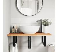 Eleganz Plateau de lavabo en bois massif d'acacia, surface huilée, 80 x 50 x 2 cm, durable et facile d'entretien, pour salle de bain moderne, ensemble de meubles de salle de bain