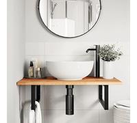 Eleganz Plateau de lavabo en bois massif d'acacia, traité à l'huile, 100 x 50 x 2 cm, durable et naturel, pour ensembles de salle de bain, solution élégante et facile d'entretien pour salle de bain