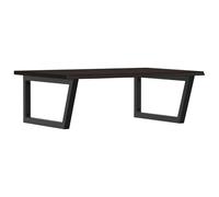 Eleganz Plateau de lavabo en chêne massif avec support - Acier et surface foncée - Ensemble de meubles de salle de bain pour un design moderne et une longue durée de vie