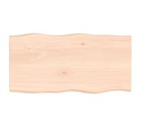 Eleganz Plateau de table en chêne massif 100 x 50 x 2 cm non traité avec bord d'arbre - Naturel pour tables rustiques, cuisine et salon