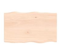 Eleganz Plateau de table en chêne massif 100 x 60 x 2 cm - Non traité avec bord d'arbre - Parfait pour les espaces de vie rustiques et les meubles durables