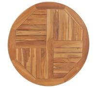 Eleganz Plateau de table en teck finement poli, 80 cm, rond, 2,5 cm d'épaisseur, traité à base d'eau, durable et respectueux de l'environnement, pour le salon et le jardin