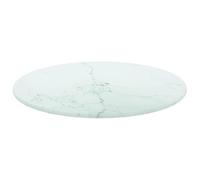 Eleganz Plateau de table en verre trempé - Diamètre 30 x 0,8 cm - Blanc - Aspect marbre - Plateau de table de qualité supérieure pour cuisine, salon et bureau - Durable et facile d'entretien