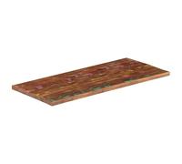 Eleganz Plateau de table rectangulaire en bois recyclé massif, 100 x 60 x 1,5 cm, pour cuisine, salon ou jardin, durable et naturel, couleurs mélangées pour un caractère unique