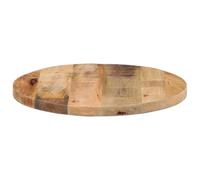 Eleganz Plateau de table rond Ø 40 x 1,5 cm en bois de manguier massif avec finition naturelle - Plateau de table robuste et rustique pour cuisine, salon ou jardin