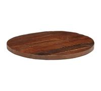 Eleganz Plateau de table rond de 90 cm de diamètre en bois massif recyclé avec finition naturelle - Durable et durable pour le salon, la cuisine ou le jardin