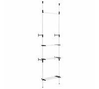 Eleganz Porte-manteau télescopique en aluminium avec barres et étagère - Rangement peu encombrant pour les petits espaces, robuste et durable