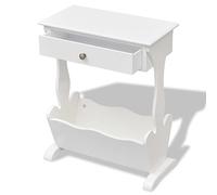 Eleganz Porte-revues Melrose blanc - Système d'étagères en MDF et bois de sapin massif - Élégant et durable pour le salon et le bureau