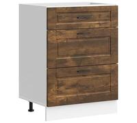 Eleganz Porto Meuble de cuisine en bois de chêne fumé - Armoires de cuisine pour cuisines modernes, durables et élégantes, solution de rangement optimale pour les petits espaces