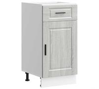 Eleganz Porto Meuble de cuisine gris en bois de sonoma - Meuble bas moderne pour cuisine, salon ou salle à manger - Solution de rangement avec design durable