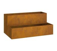 Eleganz Pot de fleurs de jardin, en acier résistant aux intempéries, 100 x 60 x 45 cm, aspect rouille, idéal pour le jardin, la terrasse et le balcon, résistant aux intempéries et durable