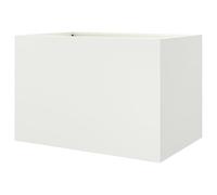 Eleganz Pot de fleurs, en acier laminé à froid, blanc, 62 x 40 x 39 cm, grande jardinière pour jardin, terrasse et balcon, durable et résistant aux intempéries