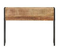 Eleganz Pot de fleurs en bois de manguier rugueux, 90 x 20 x 68 cm, pot de fleurs de jardin, avec finition naturelle et fer revêtu par pulvérisation, durable et résistant aux intempéries, pour jardin