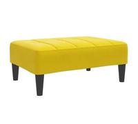 Eleganz Repose-pieds en velours (100 % polyester) avec contreplaqué et plastique, tabouret confortable, pour canapé ou salon, jaune, 77 x 55 x 31 cm, élégant et durable