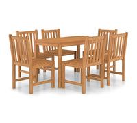 Eleganz Salon de jardin 7 pièces en teck finement poncé laqué à base d'eau - Durable et facile d'entretien pour terrasse et jardin