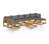 Eleganz Salon de jardin 8 pièces en bois d'acacia massif avec finition à l'huile et revêtements en polyester - Meuble durable et élégant pour terrasse et jardin