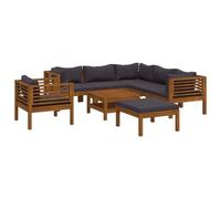 Eleganz Salon de jardin 8 pièces en bois massif d'acacia avec coussin - Meubles d'extérieur durables pour terrasse et jardin - Résistant aux intempéries et élégant