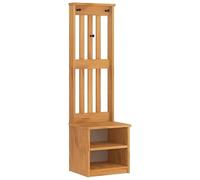 Eleganz SANDNES - Porte-manteau en pin massif et matériau en bois - Tabouret de coiffeuse avec espace de rangement (45 x 40 x 159,5 cm) - Élégant et stable pour chambre à coucher et couloir
