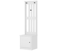 Eleganz SANDNES Tabouret de coiffeuse, blanc, en pin massif et matériau à base de bois, porte-manteau élégant et stable, 45 x 40 x 159,5 cm, parfait pour la chambre à coucher et le dressing