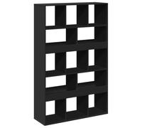 Eleganz Séparateur de pièce, noir, 100 x 33 x 156,5 cm, en matériau dérivé du bois, système d'étagères moderne pour salon et bureau, peu encombrant et durable