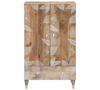Eleganz Système d'étagères haut 60 x 33,5 x 100 cm en bois massif de mangue naturel avec vernis blanc - Solution de rangement pour salon et chambre à coucher