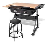 Eleganz Table à dessin avec tabouret : table d'architecte bureau inclinable - bureau de travail architecte bureau étudiant