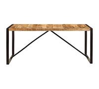 Eleganz Table à manger 180 x 90 x 75 cm en bois de manguier massif et acier revêtu par pulvérisation, durable et élégante, pour salon et salle à manger