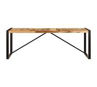 Eleganz Table à manger - 220 x 100 x 75 cm - En bois de manguier massif avec fer revêtu par pulvérisation - Durable et élégante - Pour salon et salle à manger