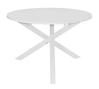 Eleganz Table à manger, blanche, 120 x 75 cm, en bois d'hévéa massif et panneau MDF, durable et élégante, pour salon et salle à manger