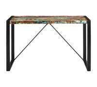 Eleganz Table à manger en bois recyclé massif avec structure en acier 120 x 55 x 76 cm - Robuste et durable pour le salon, la cuisine ou le jardin - Parfait pour les familles et les petits