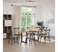 Eleganz Table à manger en chêne massif 180 x 90 x 74 cm ovale, finement poli et laqué clair - Ajout élégant pour le salon ou la salle à manger