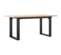 Eleganz Table basse avec cadre en O 90 x 40 x 45 cm en bois massif de pin et acier - Look naturel pour les espaces de vie modernes