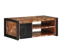 Eleganz Table basse en bois massif recyclé et fer, 90 x 50 x 36 cm, table de salon rustique pour des espaces confortables, durable et respectueuse de l'environnement