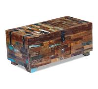 Eleganz Table basse en bois recyclé massif 80 x 40 x 35 cm - Table de salon rustique pour une atmosphère chaleureuse - Durable et respectueuse de l'environnement