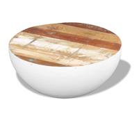Eleganz Table basse en forme de bol en bois massif recyclé 60 x 60 x 30 cm - Table de salon rustique pour une atmosphère chaleureuse