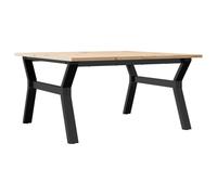 Eleganz Table basse en Y 90 x 90 x 45 cm - Bois de pin massif et acier, robuste et durable pour salon et jardin, pin non traité