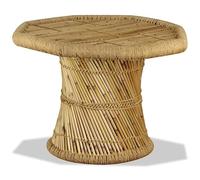 Eleganz Table basse octogonale en bambou 60 x 60 x 45 cm - Dessous de verre en jute naturelle | Table de salon durable en bambou | Élégant et stable pour les petits espaces