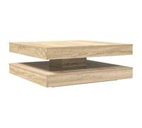 Eleganz Table basse pivotante à 360° en bois de chêne Sonoma 90 x 90 x 34,5 cm - Table de salon moderne pour les petits espaces